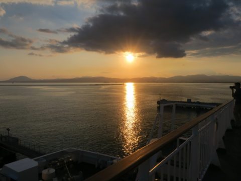 津軽海峡フェリー夕日